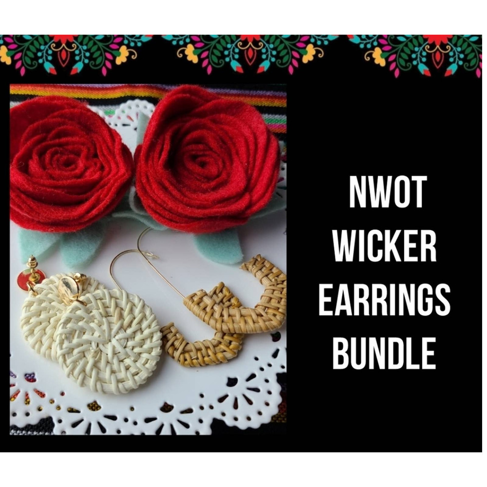 NWOT | WICKER EARRING BUNDLE